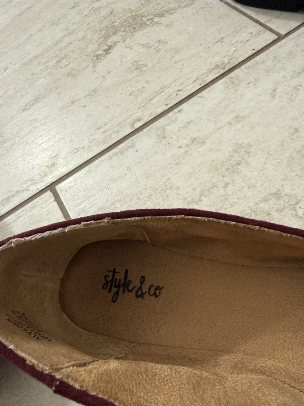 Style & Co. Women's Wine Slip-On Flats size 9.5 New